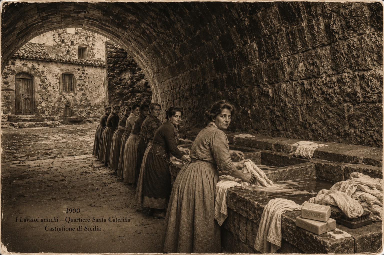 I lavatoi e la memoria della vita quotidiana: rappresentazione evocativa.